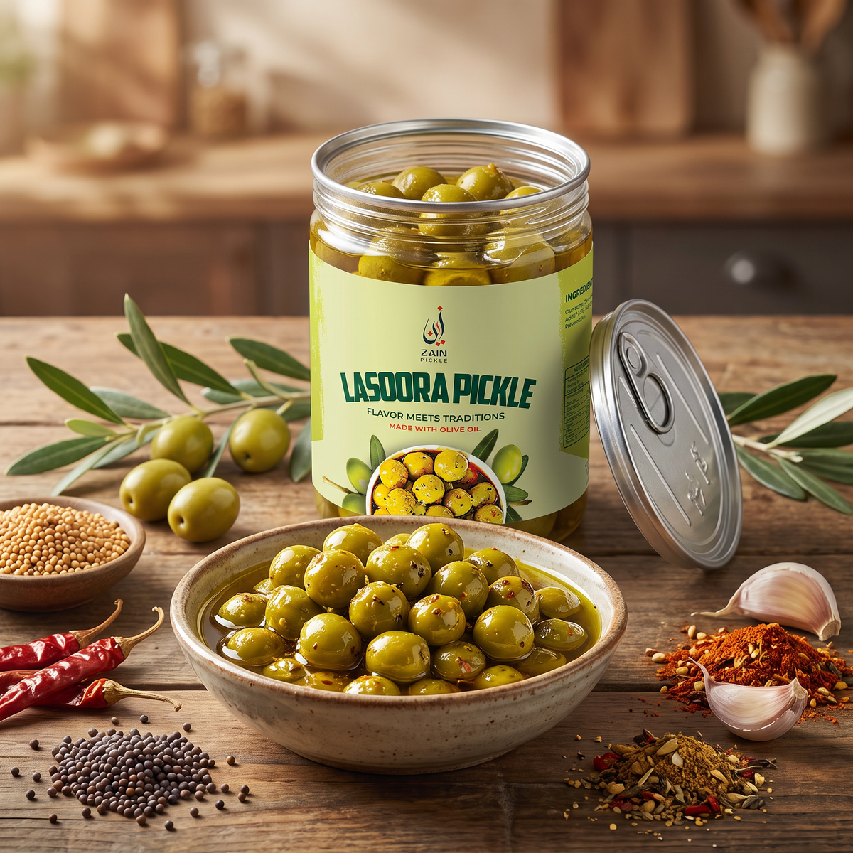 Lasoora Pickle (Olive Oil)